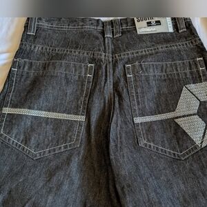 SOUTH POLE Y2K 90S URBAN STREET HIP HOP BAGGY DENIM MENS  Silver Tab Size 34